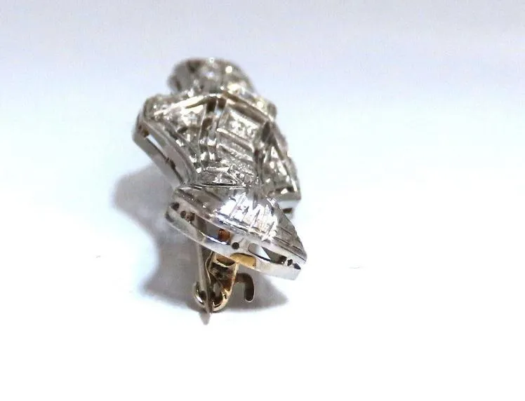 1.30ct Natural Diamonds Platinum Pin Edwardian Deco Vintage Platinum 12310