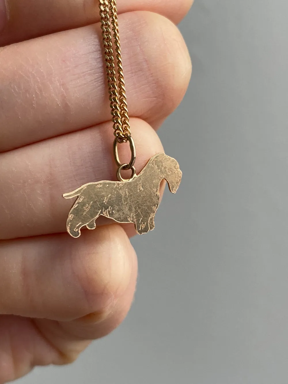 14k gold vintage charm or pendant - Schnauzer