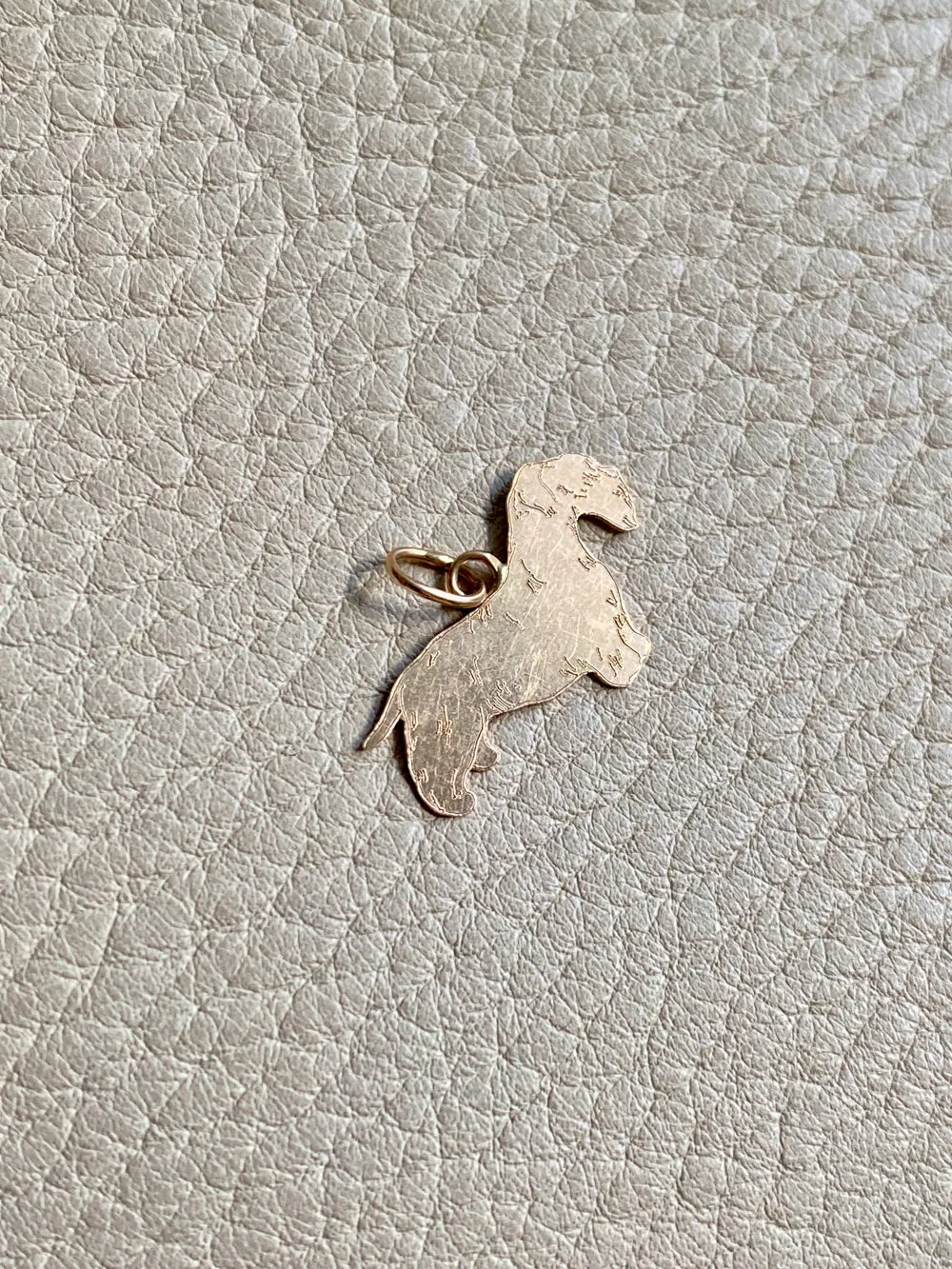 14k gold vintage charm or pendant - Schnauzer