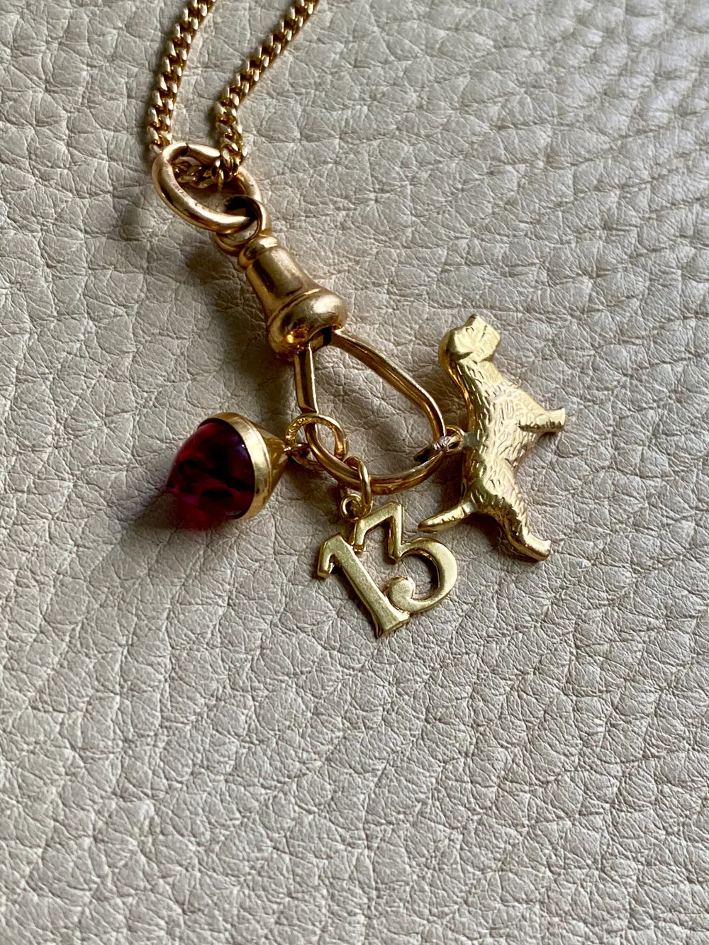 18k gold Swedish vintage charm or pendant - Number '13'
