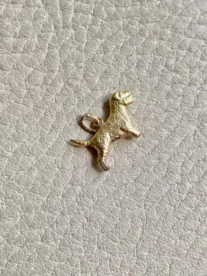 18k gold Swedish vintage charm or pendant - Terrier dog
