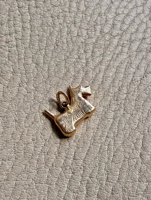 18k gold vintage charm or pendant - Scottish terrier, Terrier, Scottie dog