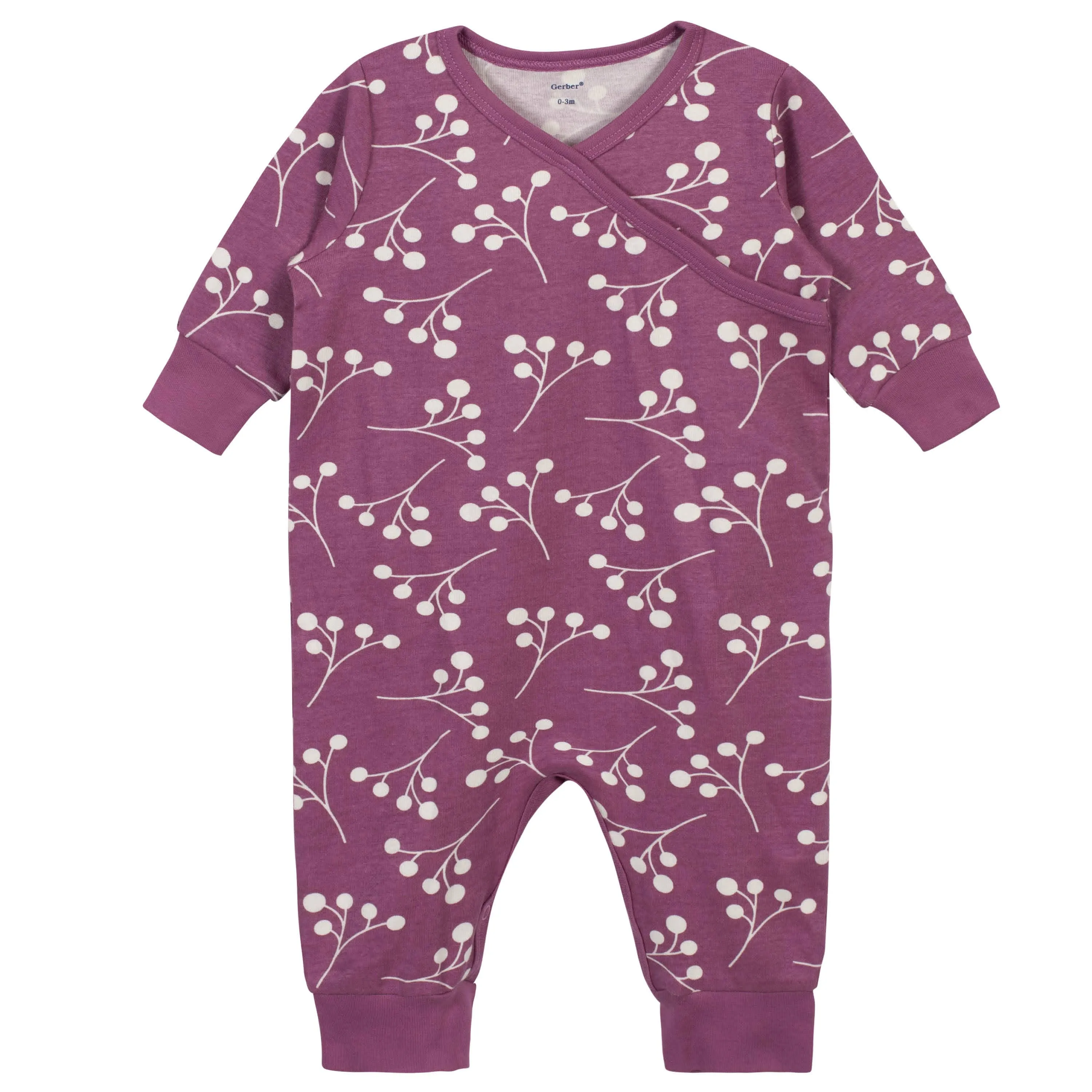 3-Piece Baby Girls Comfy Stretch Ducklings Coverall Set