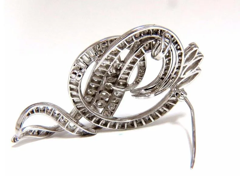 8.00Ct. Diamonds Platinum Art Deco Style Brooch 12359