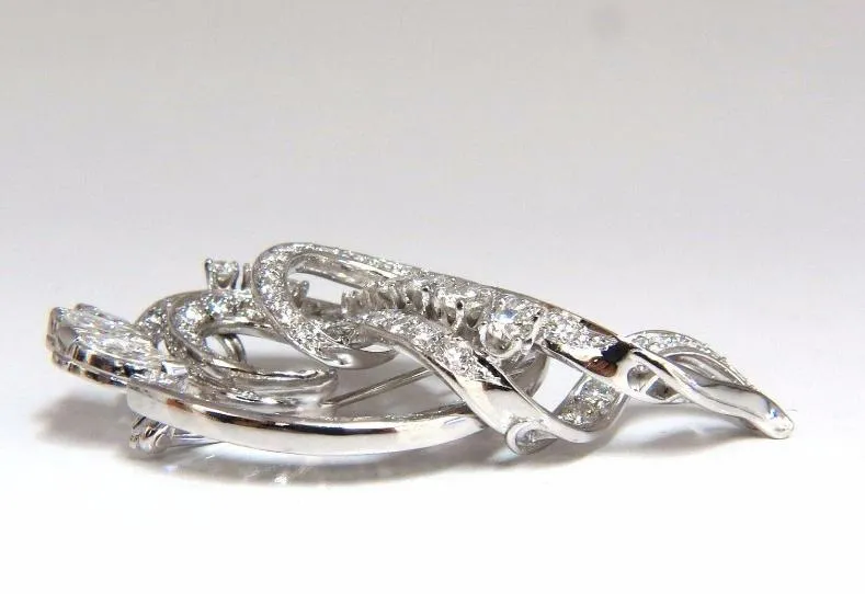8.00Ct. Diamonds Platinum Art Deco Style Brooch 12359