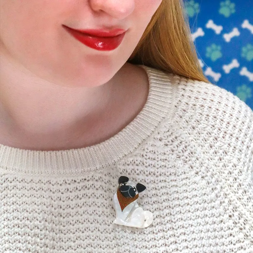 Adoring Polly Pug Mini Brooch