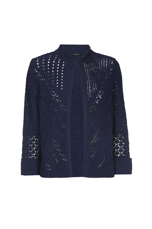 AJOURE SEMI TRANSPARENT LOOSE CARDIGAN