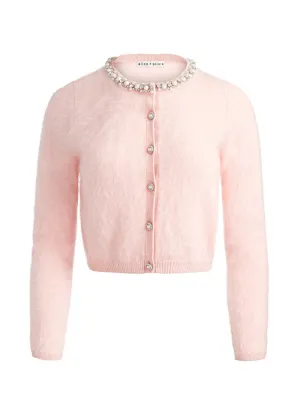 Alice   Olivia Dollie Cashmere Cardigan in Pearl Blush