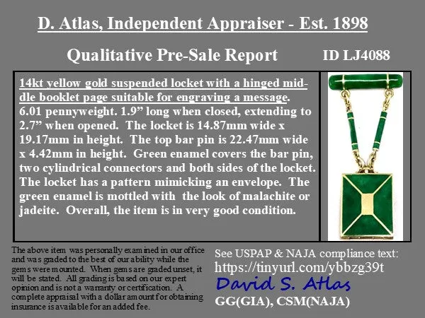 Antique Enamel Locket Brooch