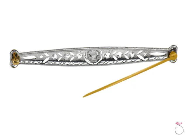 Art Deco 1.60ctw Diamond Bar Pin Brooch in Platinum