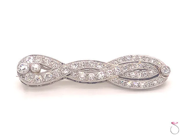 Art Deco Diamond Brooch in Platinum