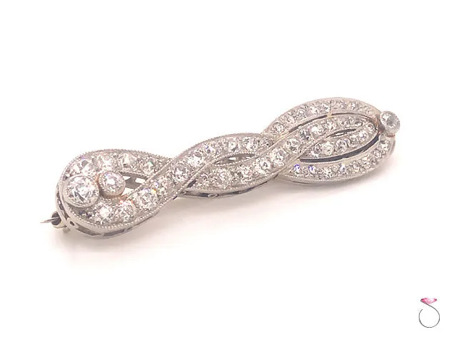 Art Deco Diamond Brooch in Platinum