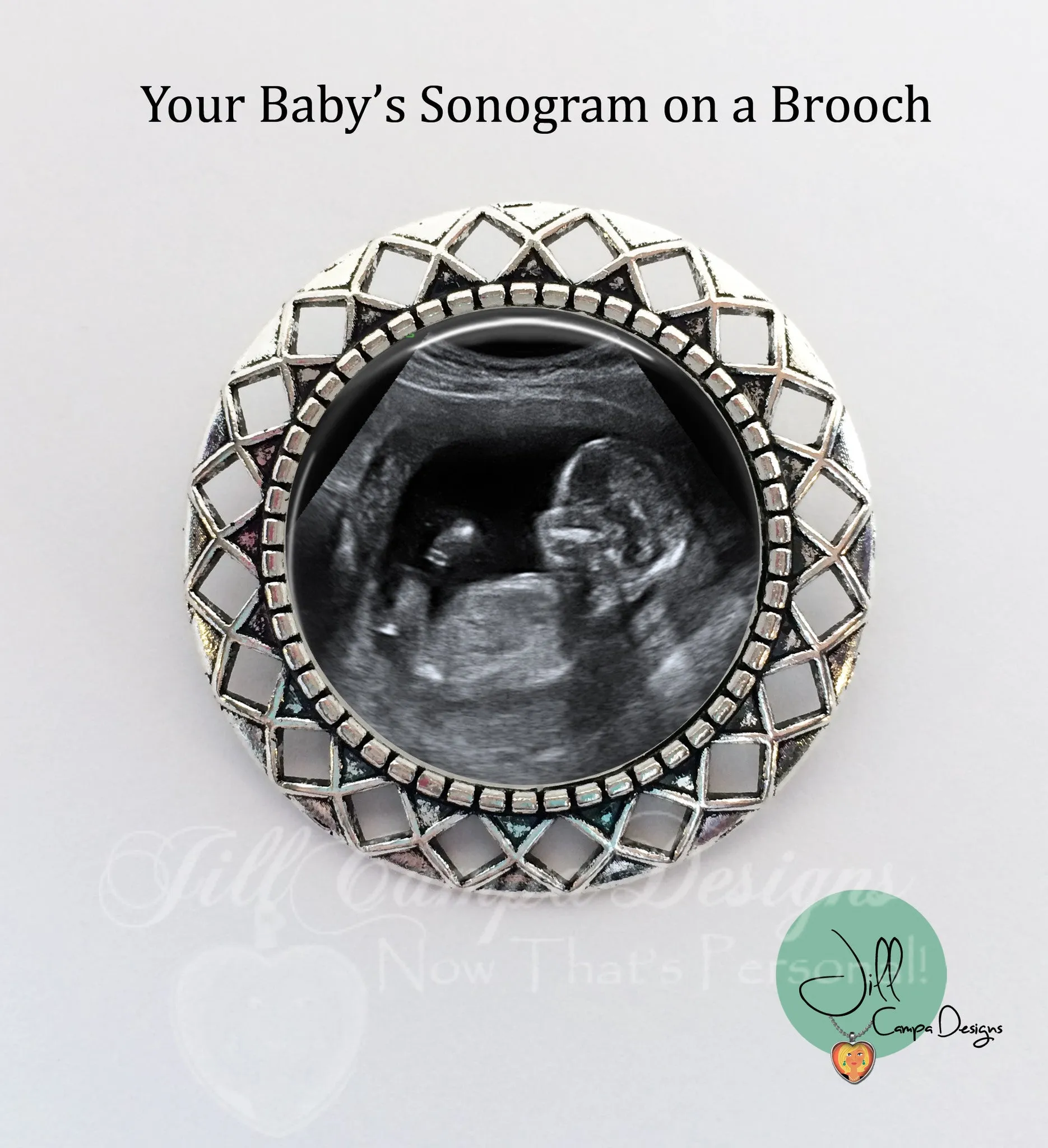 Baby Sonogram Brooch