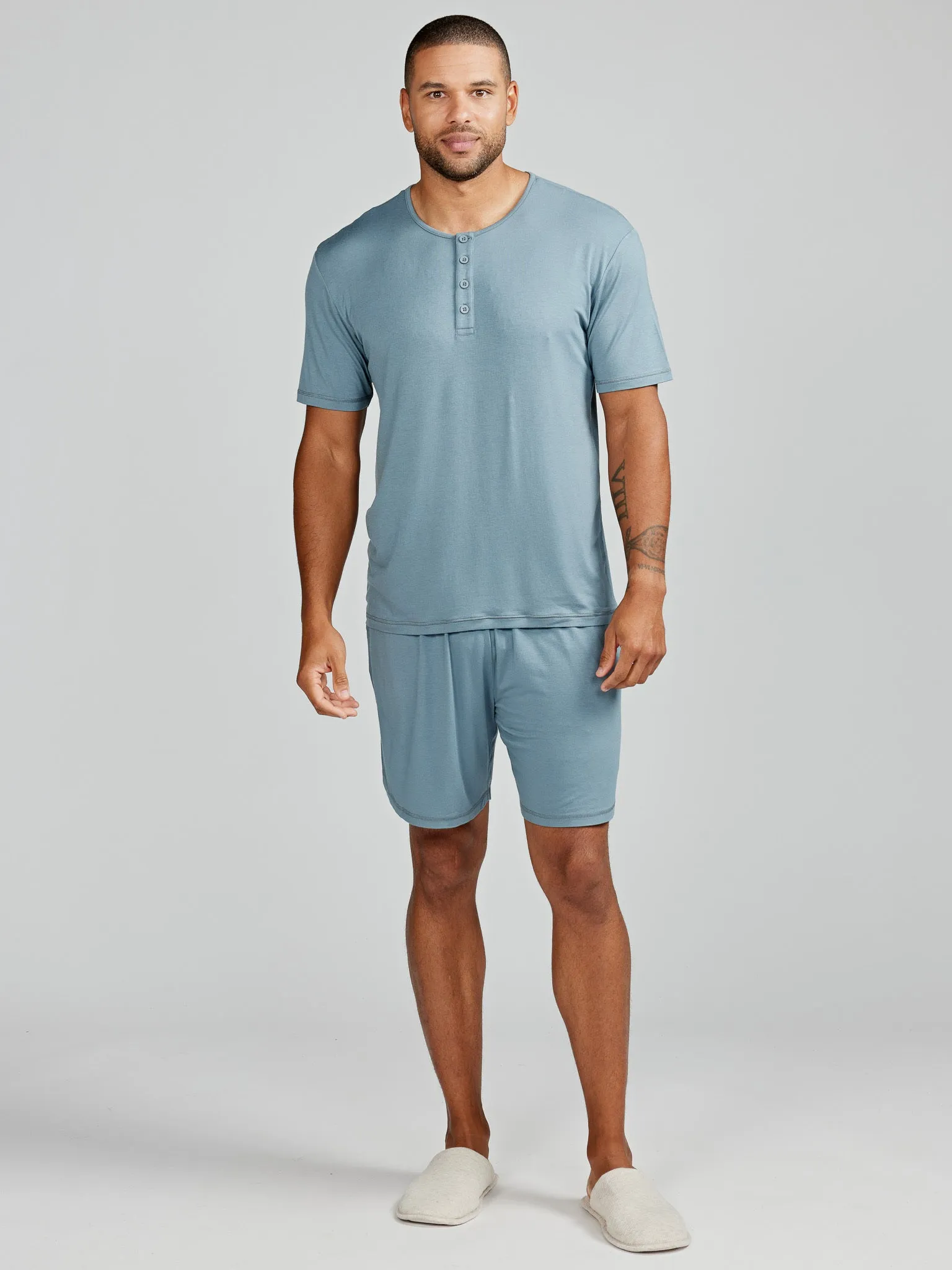 Bamboo Silk Sleep Short Sleeve Henley