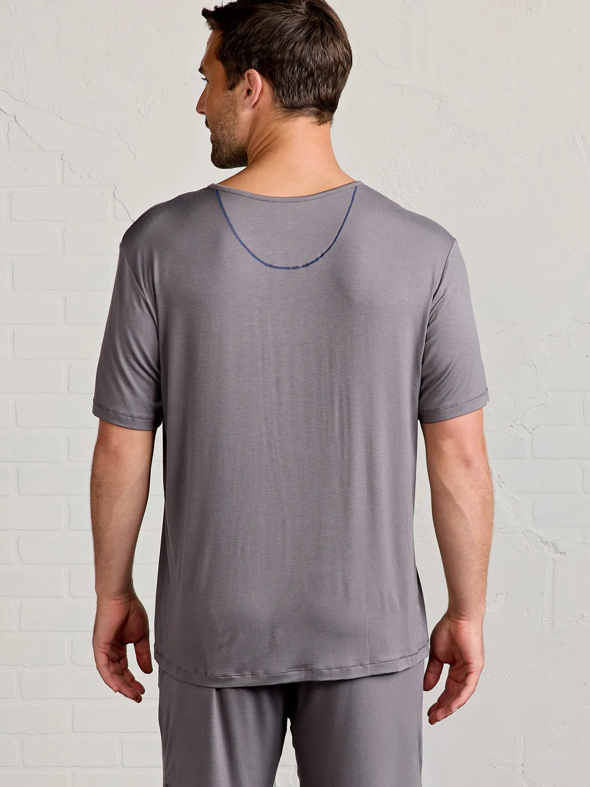 Bamboo Silk Sleep Short Sleeve Henley