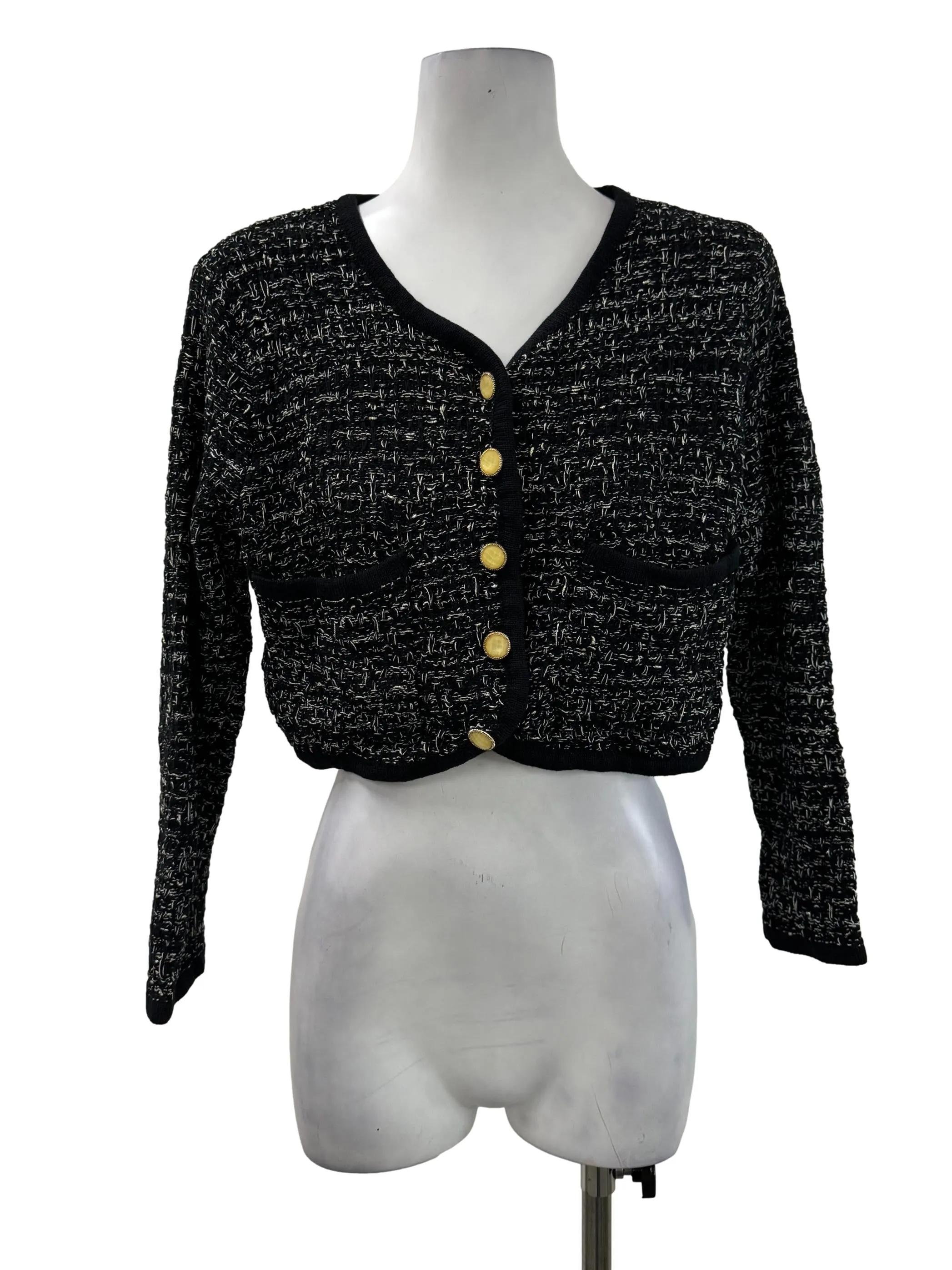 Black Button Cardigan