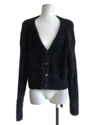 Black Furry Winterwear Cardigan