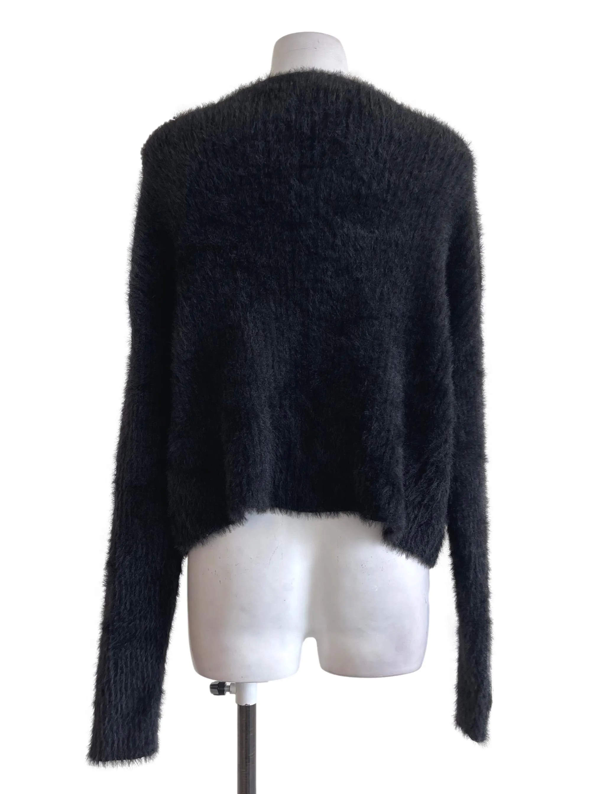 Black Furry Winterwear Cardigan
