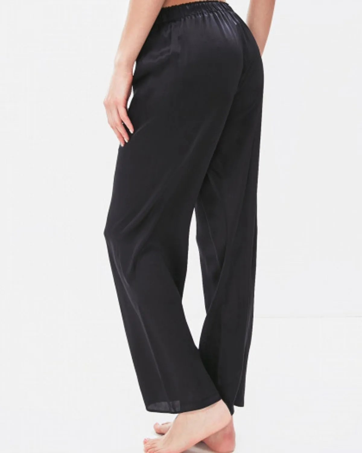 Black Silk PJ Pants