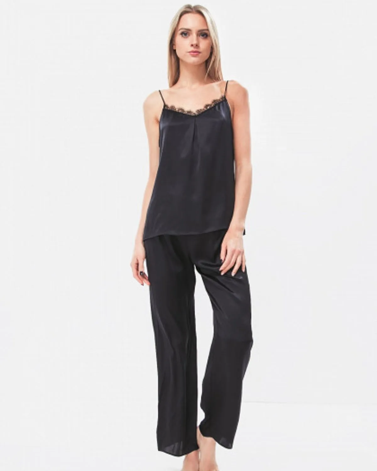 Black Silk PJ Pants