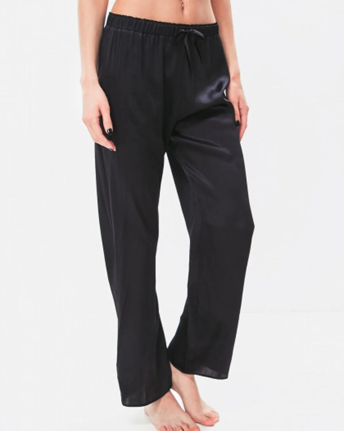 Black Silk PJ Pants