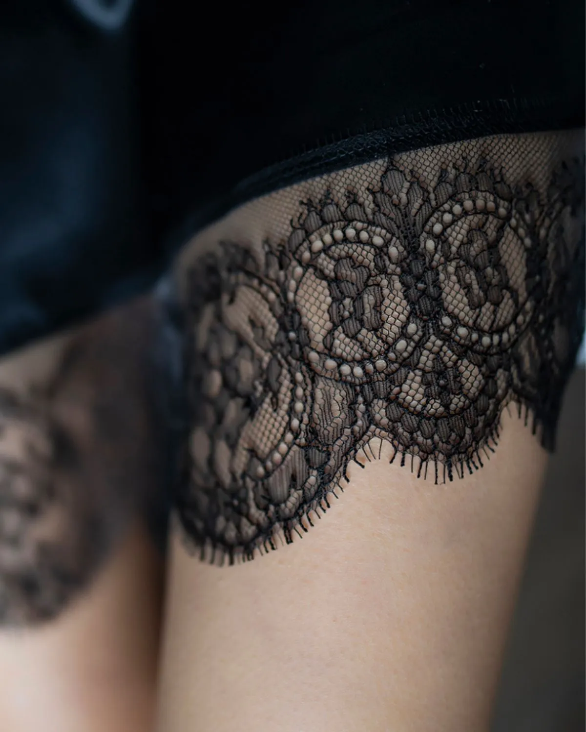 Black Silk Slip With Lace
