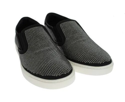 Black Strass Canvas Logo Sneakers