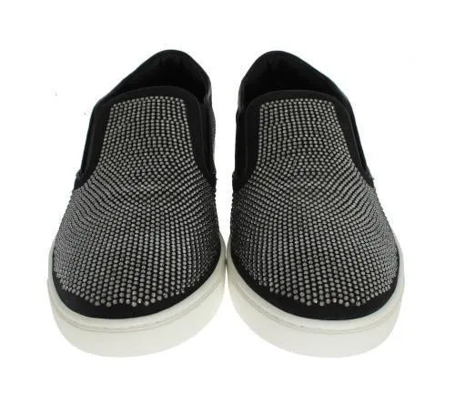 Black Strass Canvas Logo Sneakers