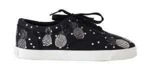 Black White Pineapple Canvas Sneakers