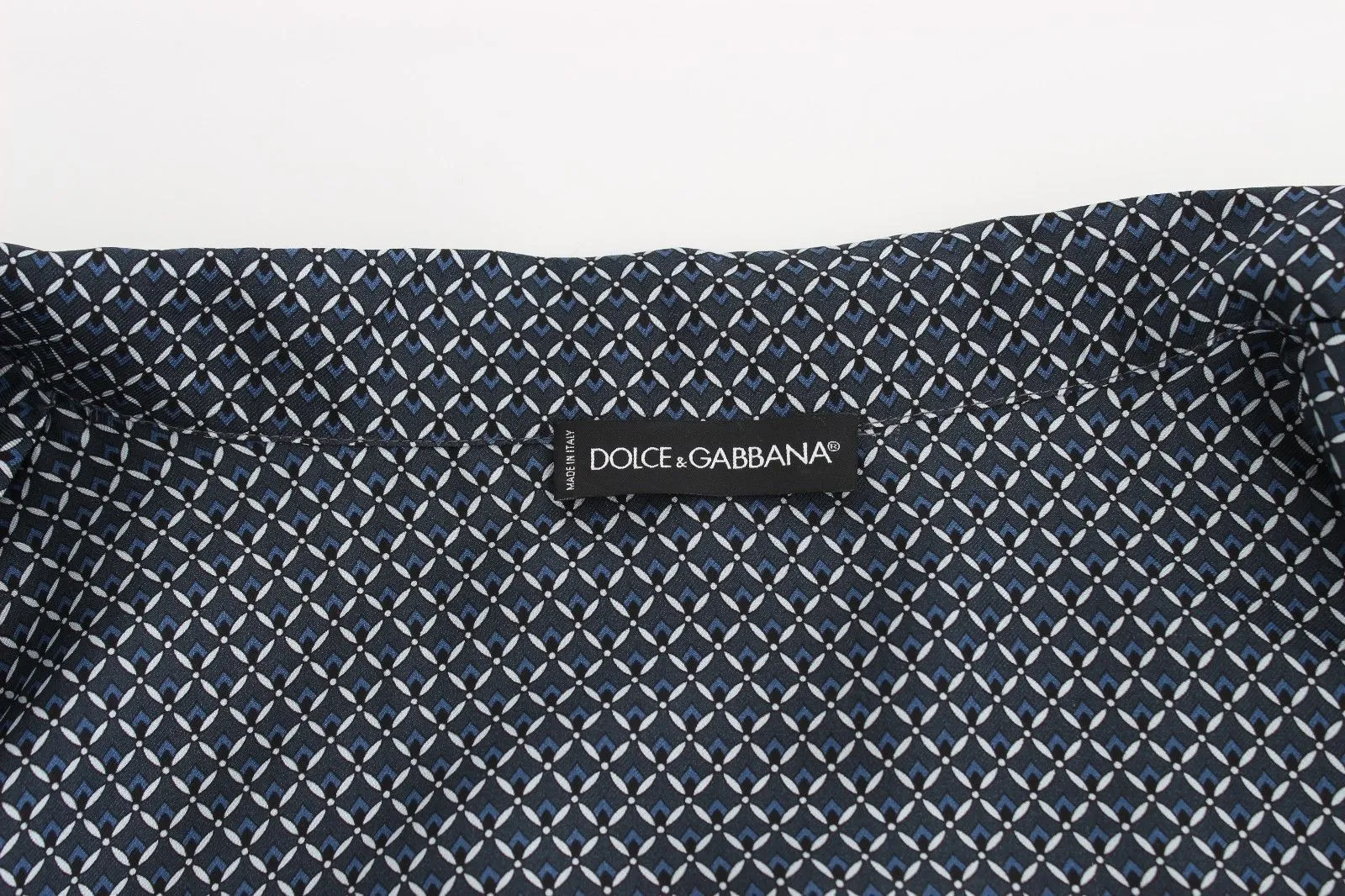 Blue Motive Print SILK Pajama Shirt Sleepwear