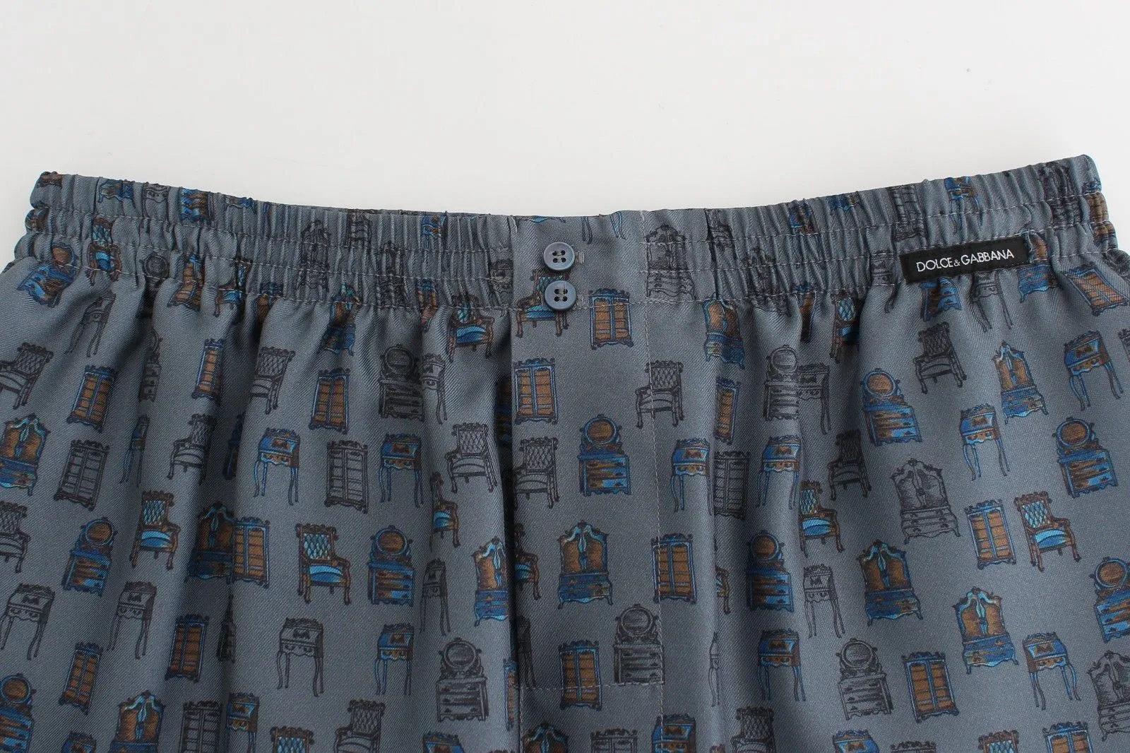 Blue SILK Pajama Lounge Pants Trousers Sleepwear