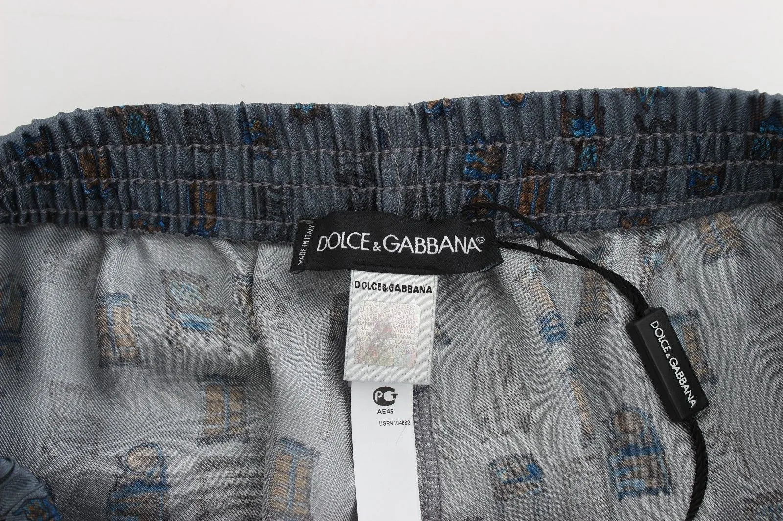 Blue SILK Pajama Lounge Pants Trousers Sleepwear