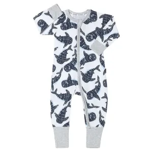 BONDS Zip Wondersuit Romper - Whale Shark White