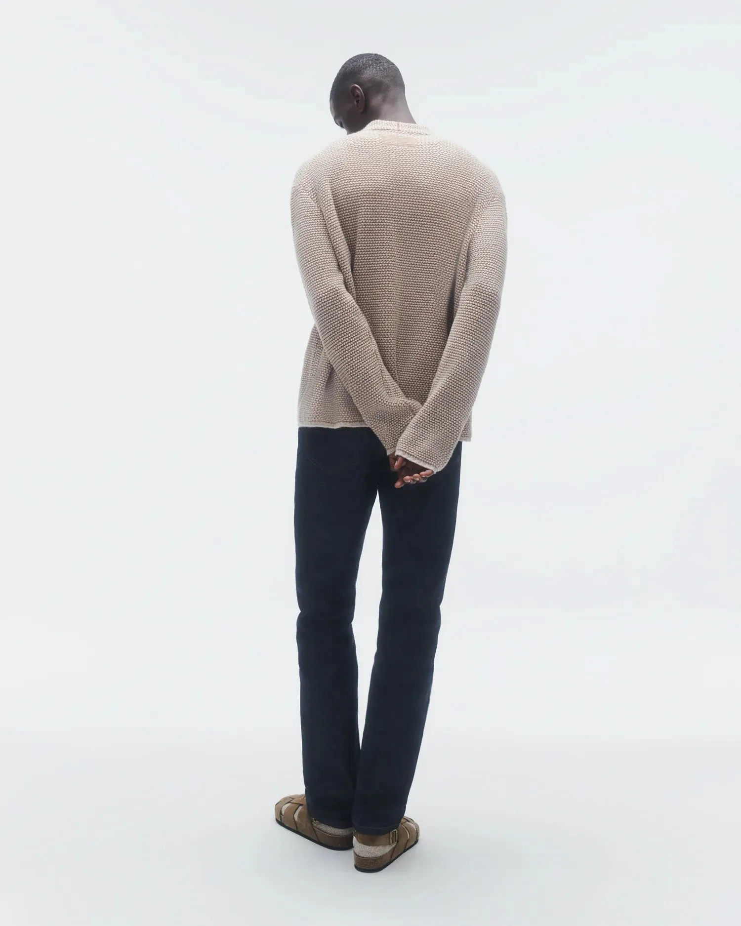 Boucle Everywear Cardigan in Almond/Oatmilk