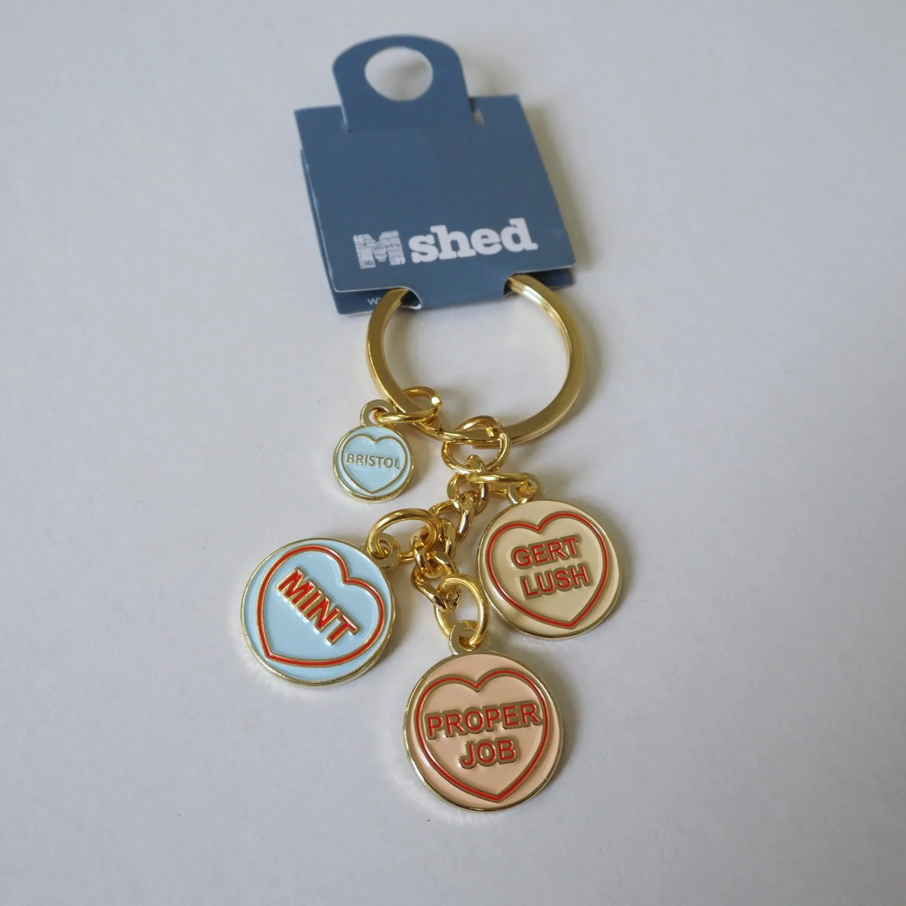 Bristol Love Heart Charm Keyring
