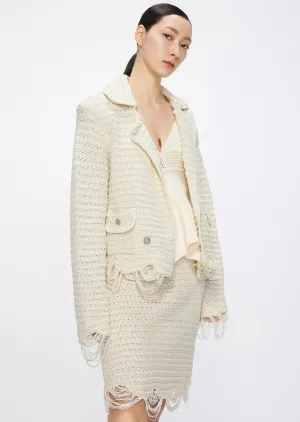 Cardigans / JNBY Loose Fit Irregular Hem Cropped Cardigan