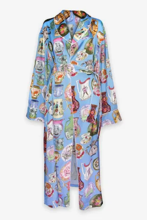 Ceramic Silk Robe in Blue
