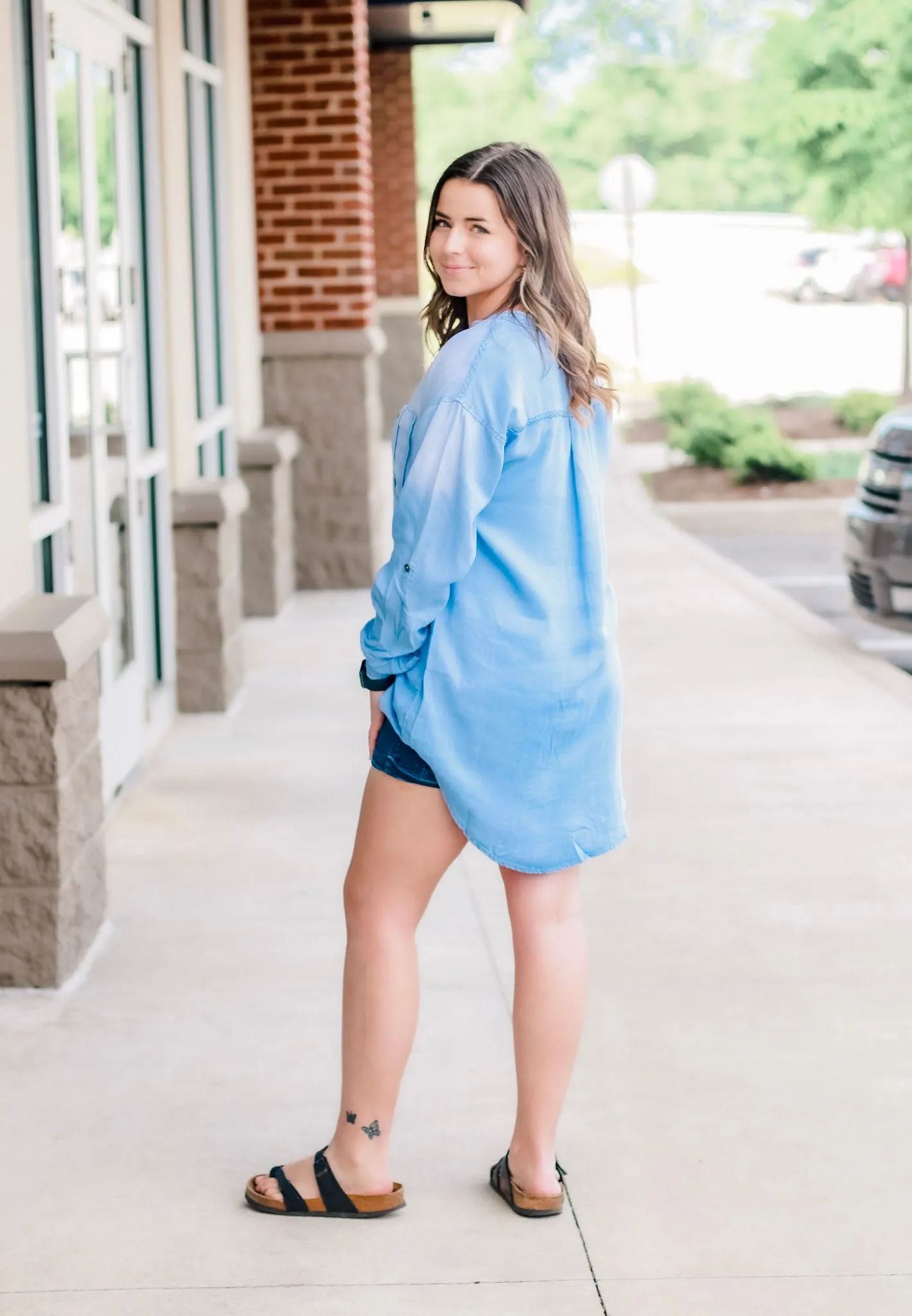 Chambray Layering Top
