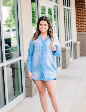 Chambray Layering Top