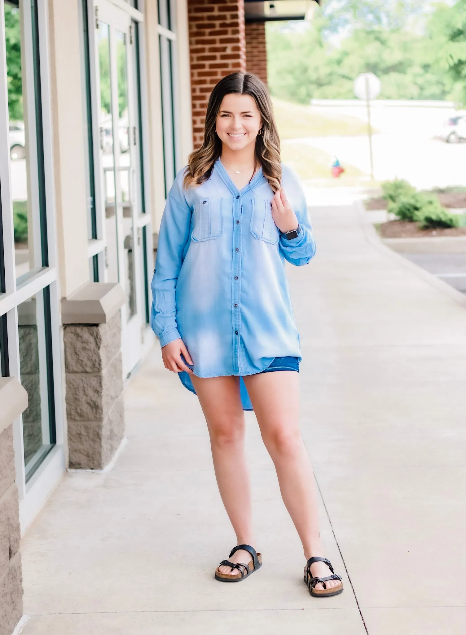 Chambray Layering Top