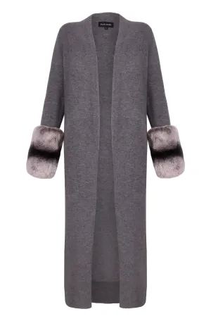 Charcoal Grey Long Cuff Cardigan