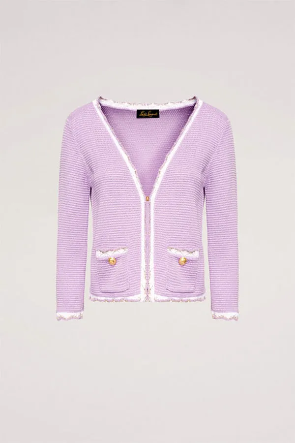CHINO PURPLE BON-TON CARDIGAN