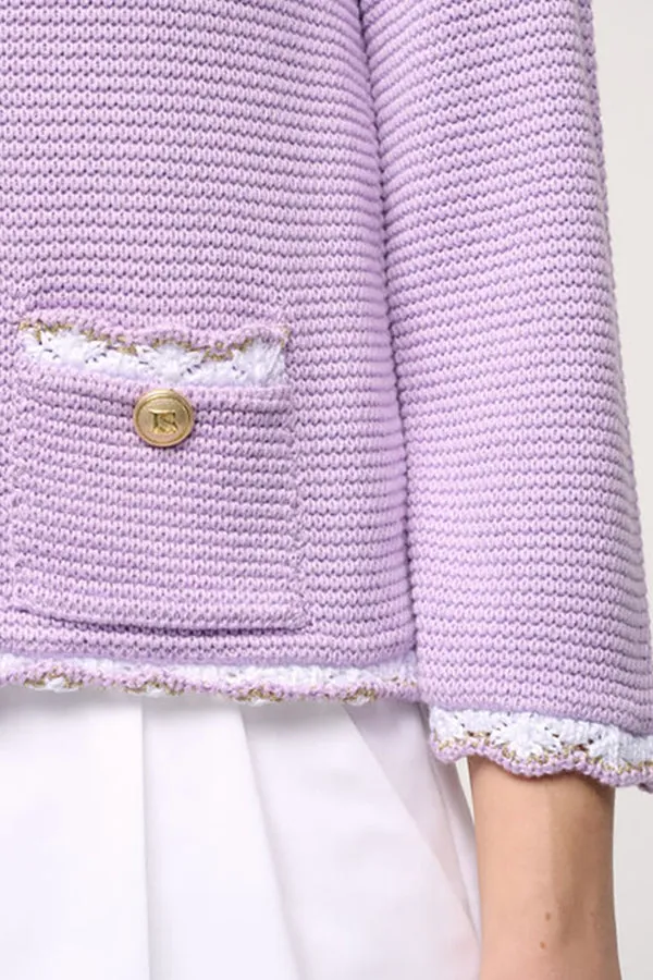 CHINO PURPLE BON-TON CARDIGAN