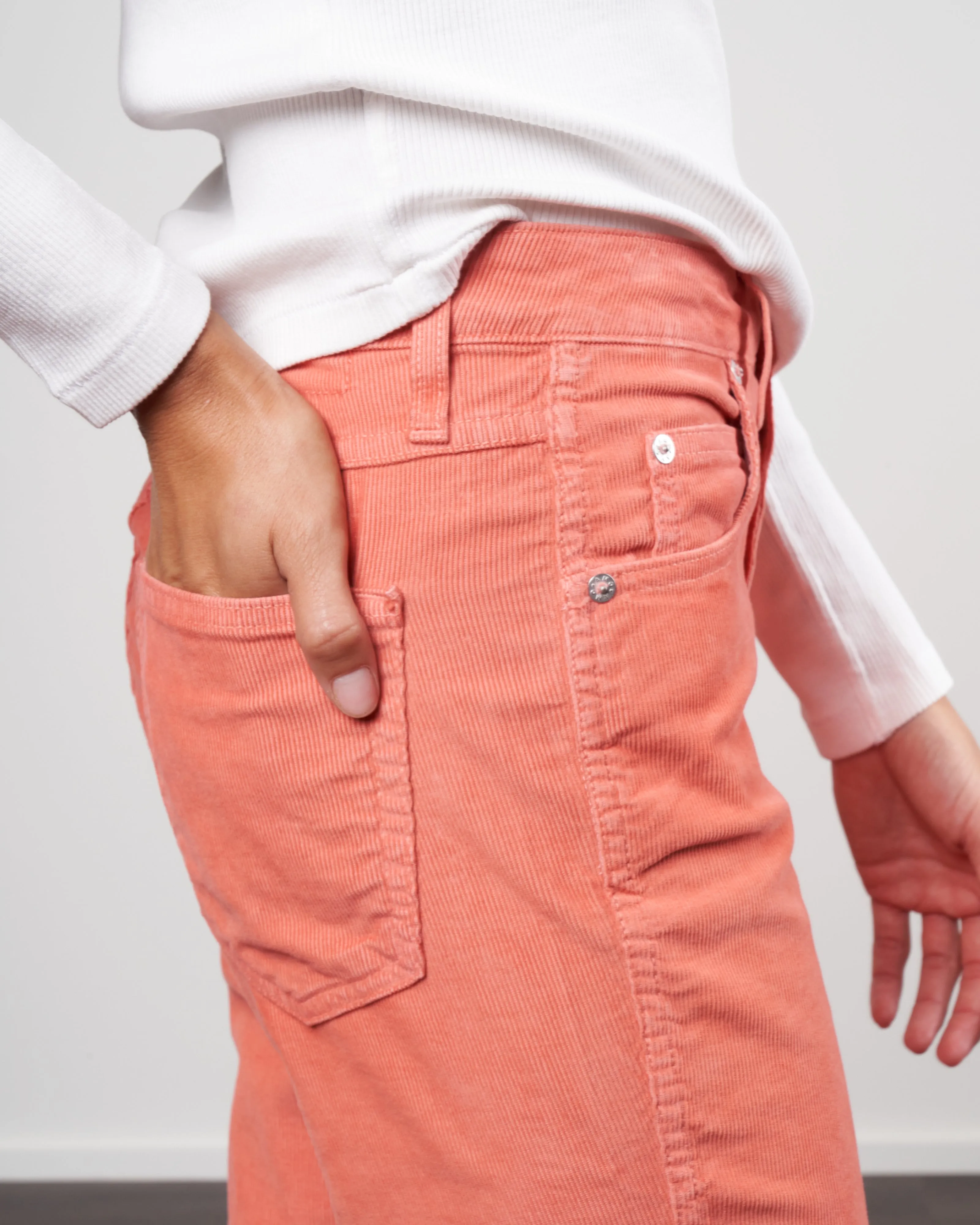 chloe crop corduroy pants - flame
