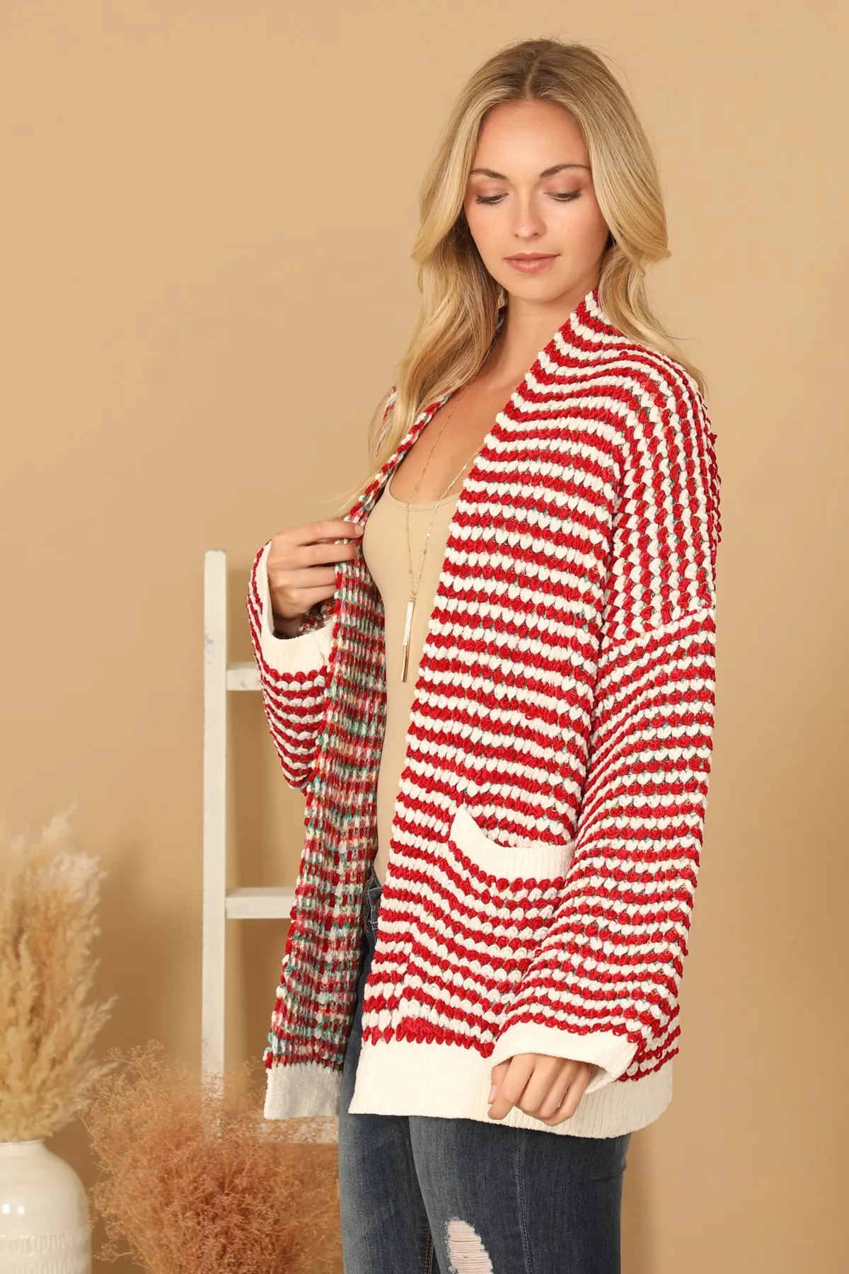 CHUNKY KNIT OPEN CARDIGAN