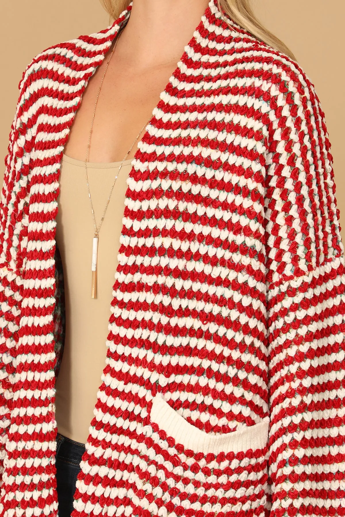 CHUNKY KNIT OPEN CARDIGAN