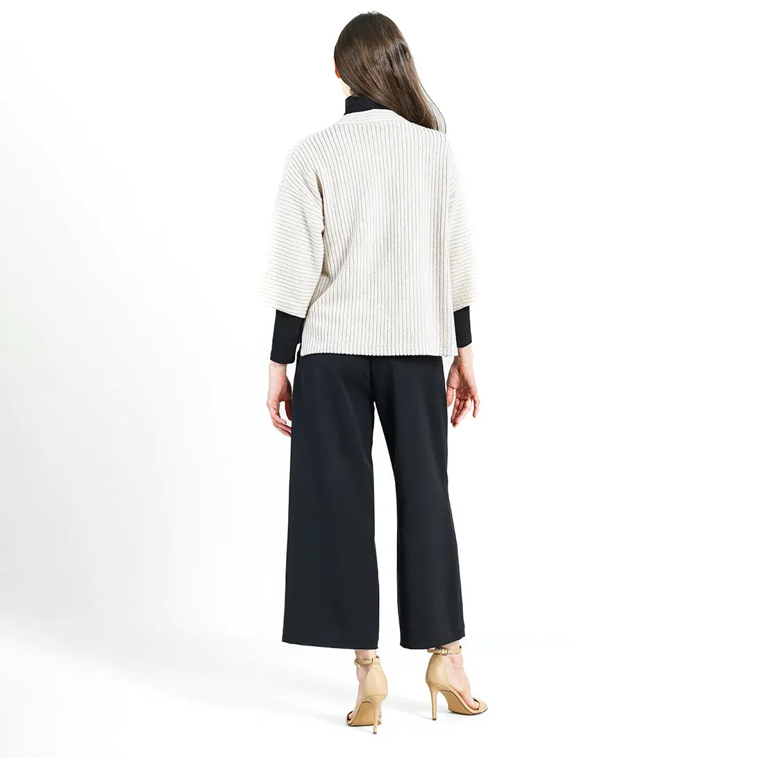 Chunky Ribbed - Cropped Pocket Sweater Cardigan - Sand - Final Sale!