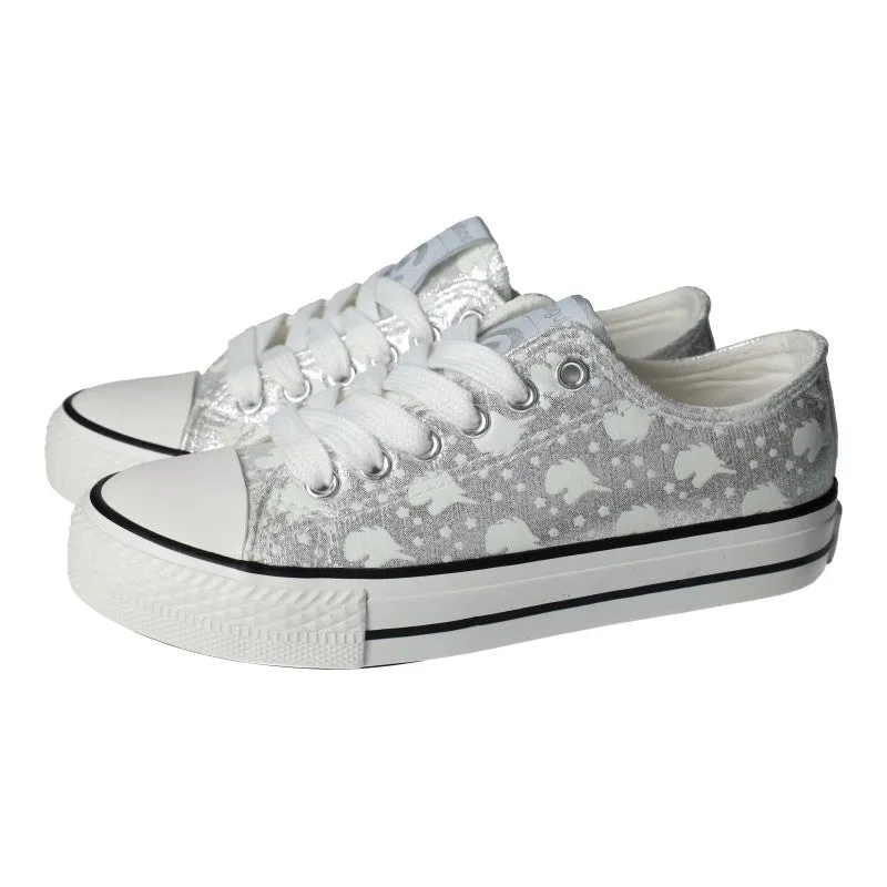 Conguitos Lona Silver Unicorn Print Canvas Shoes