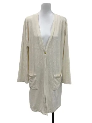 Cream Fluffy Long Cardigan