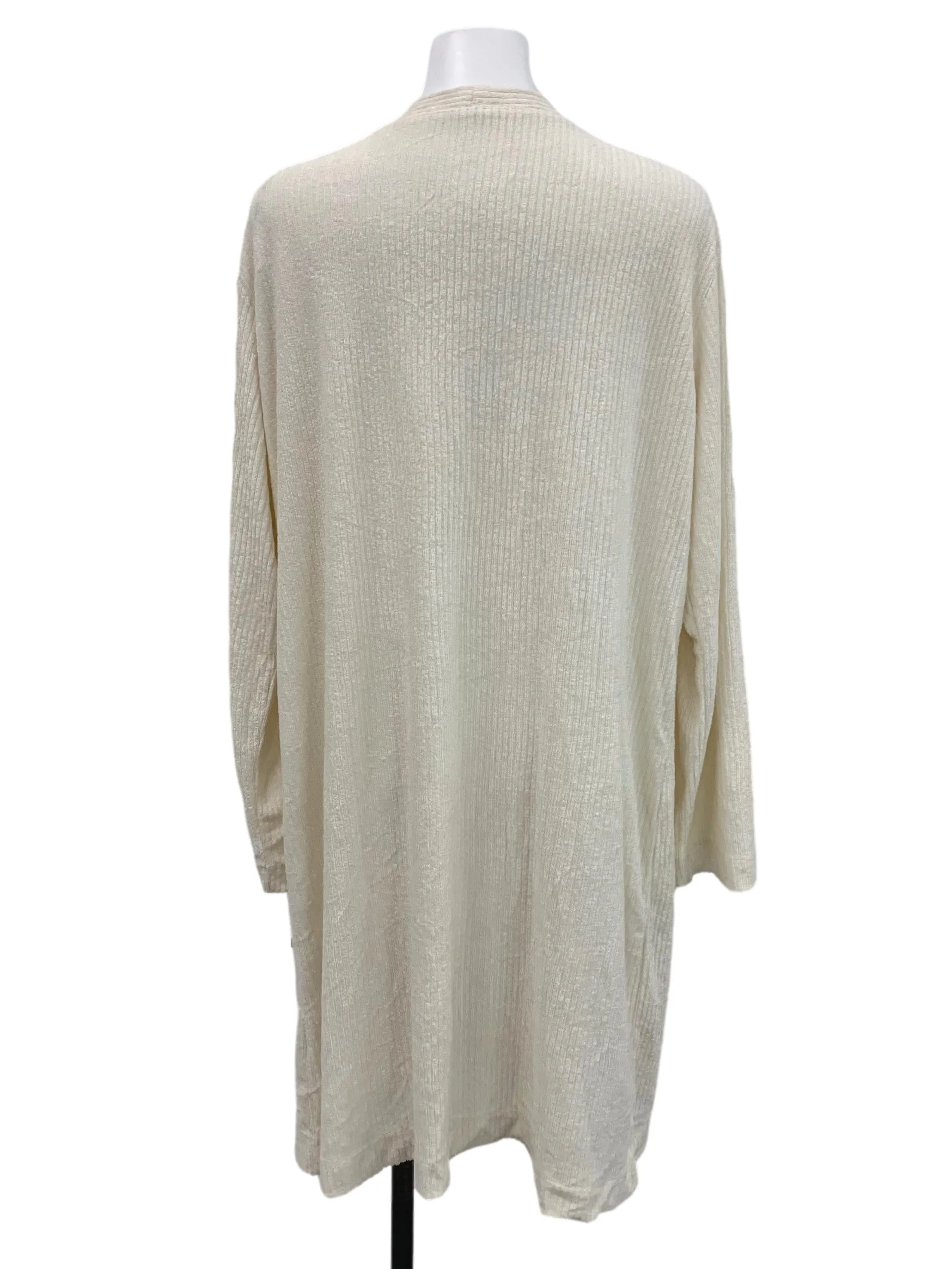 Cream Fluffy Long Cardigan